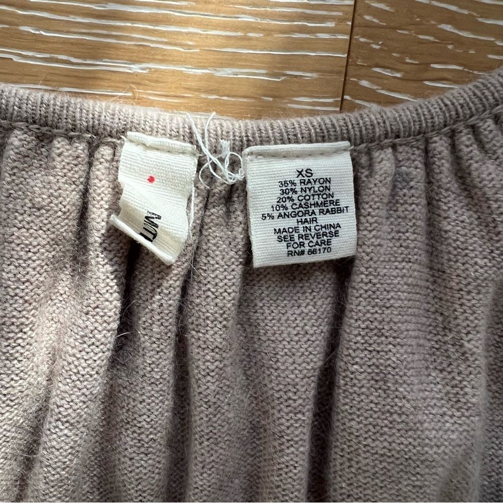 ANTHROPOLOGIE Moth Cashmere Smocked Short Sleeve Babydoll Sweater Dress XSmall - Picture 10 of 10